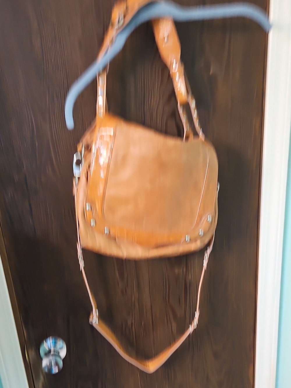 Rebecca Minkoff Tan Leather Shoulder Bag with Stud Accents
